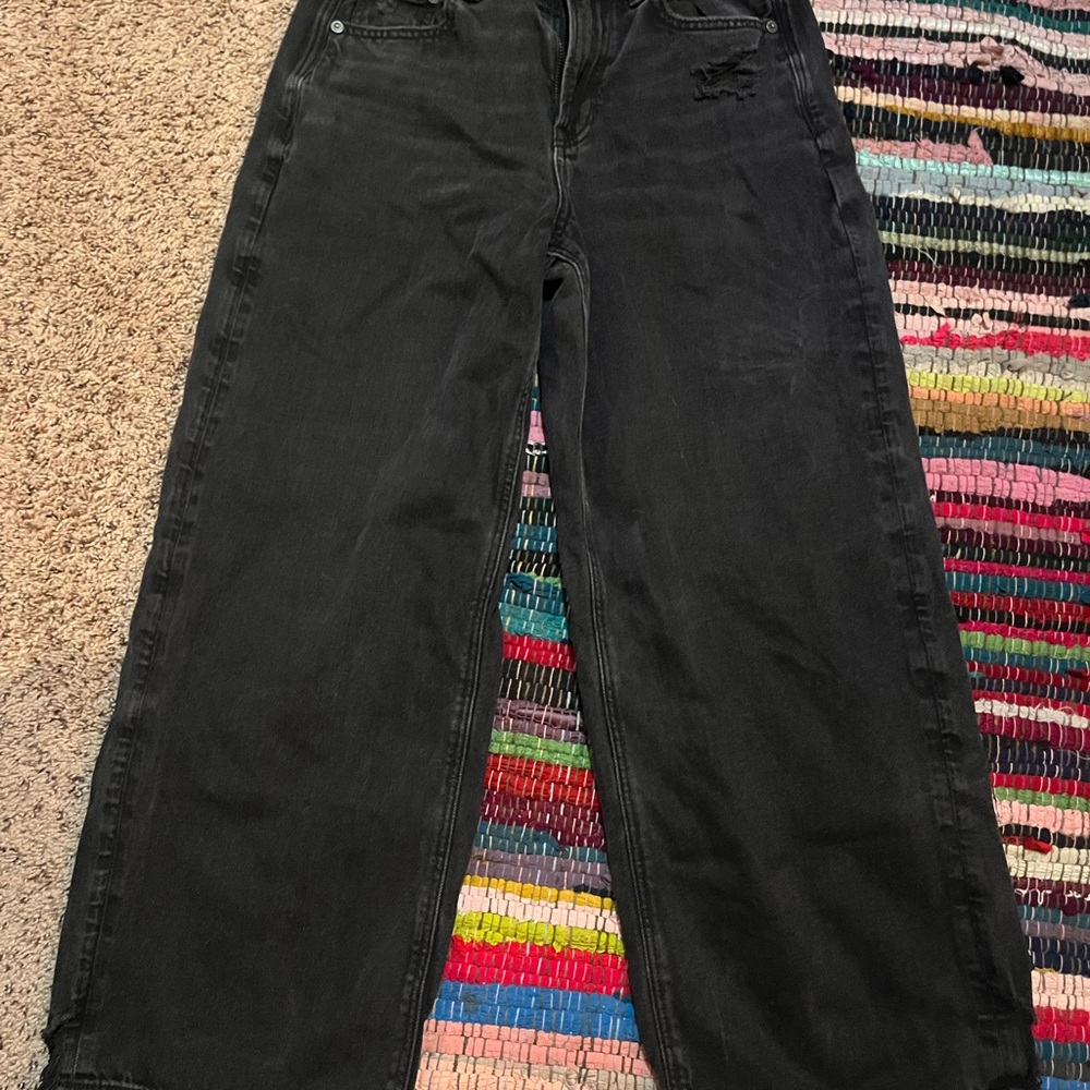American Eagle Black Wide-Leg Jeans